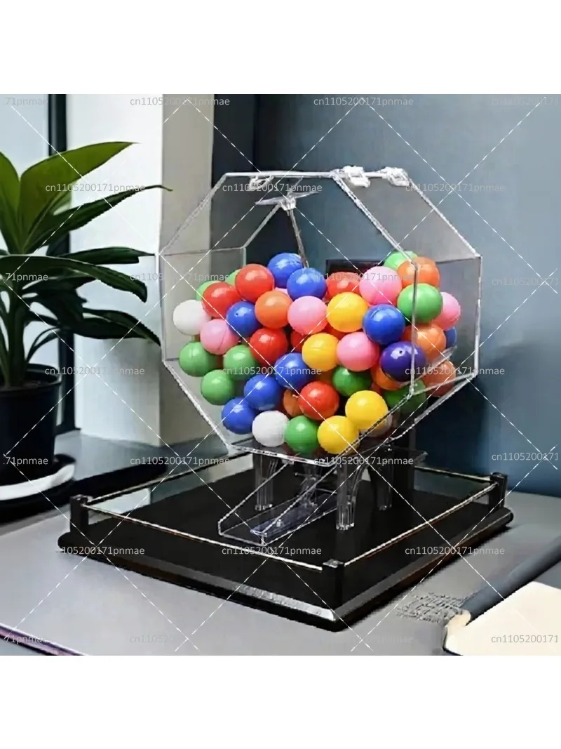 Black Manual Shake Ball Machine, Desktop Party Game Random Drawing Prop for Gathering Activity