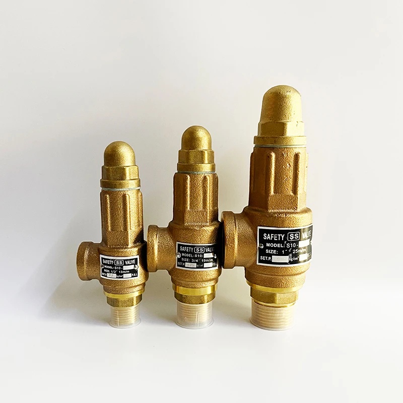 S10 Brass safety valve Steam Adjustable Pressure for pressure tank spring type Temperature & Pressure Relief safty valves