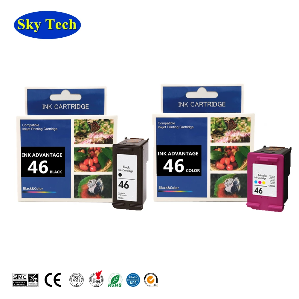 SKY Print Head Ink Advantage 46  For HP46 , SKY New Cartridge For HP Deskjet 2520hc 2020hc 2029 2529 4729 Printer