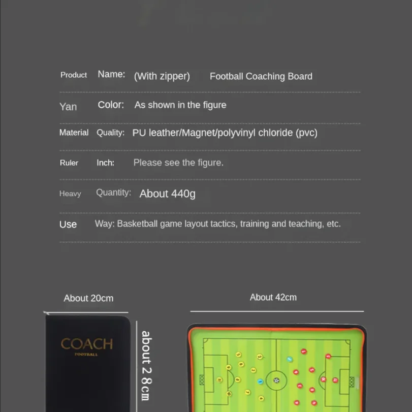 Coach Tactical Board Magnetic Zipper Football Tactical Board Coach Tactical Board Foldable Strategy Board with Pen Clipboard Hot #6