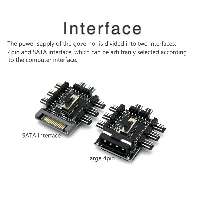 Fan Hub 1 to 8 3Pin Pwm Sata Molex Splitter 12V Speed Controller 4PIN/SATA Adapter