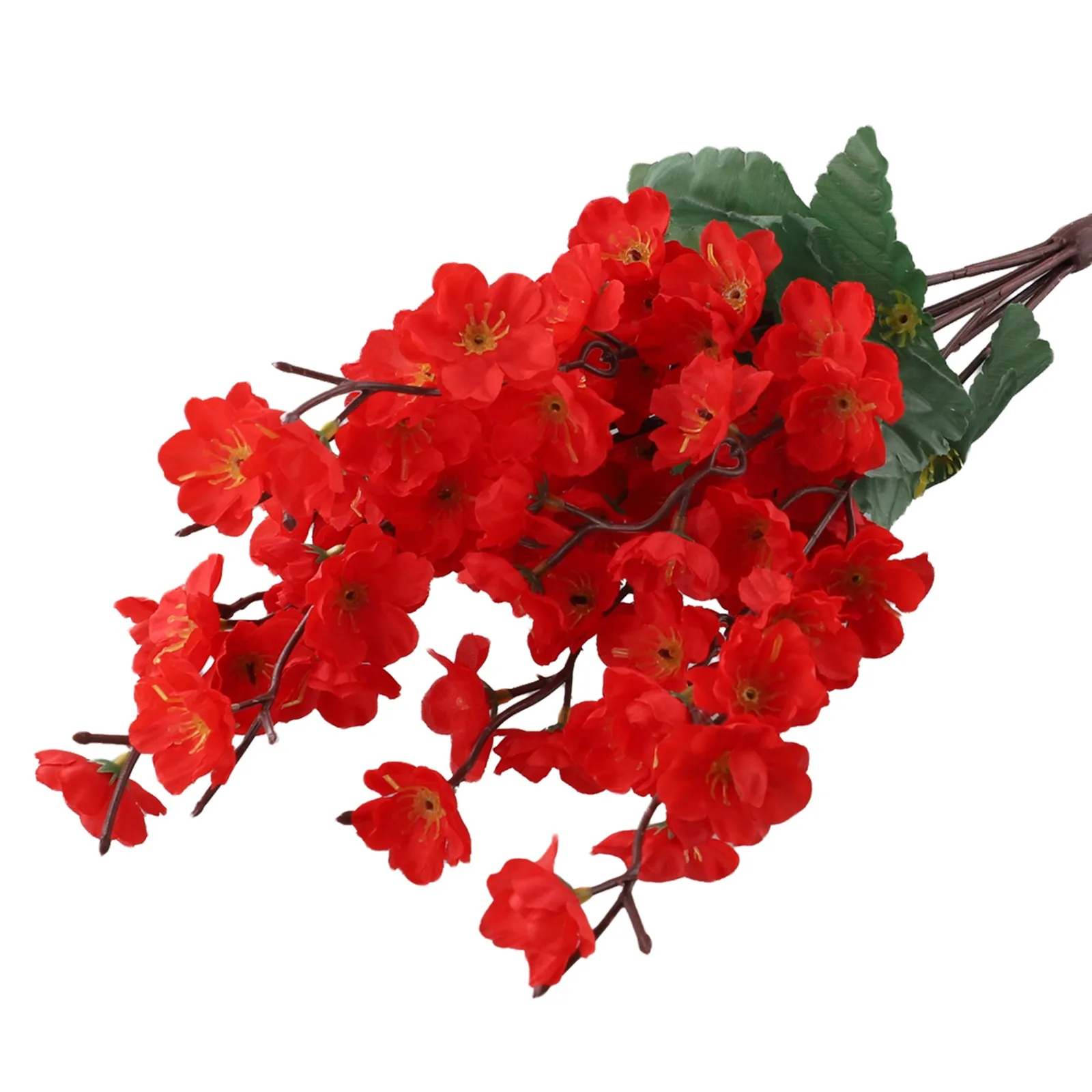1 Bund 38cm Künstliche Pflaumenblüten Seidenblütenblätter Frühling Winter Garten Topfpflanzen Hochzeitsdekoration DIY Heim-Bouquet Dekoration