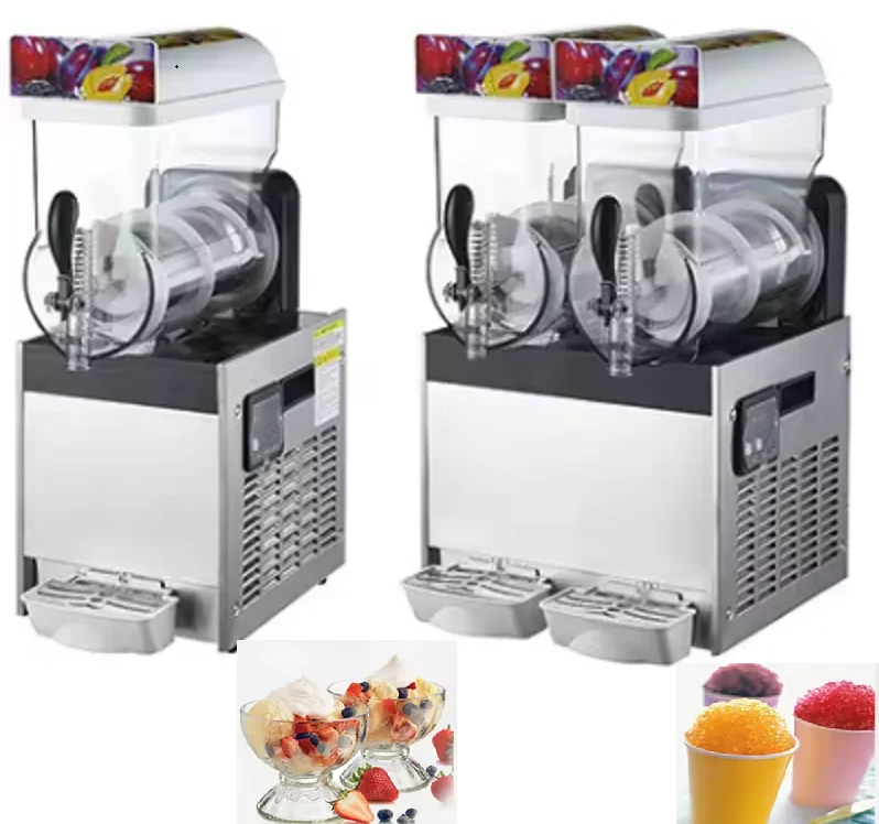 Stainless Steel Snow Melt Machine  Double Cylinder Slush Smoothie Machine Cold Drink Machine
