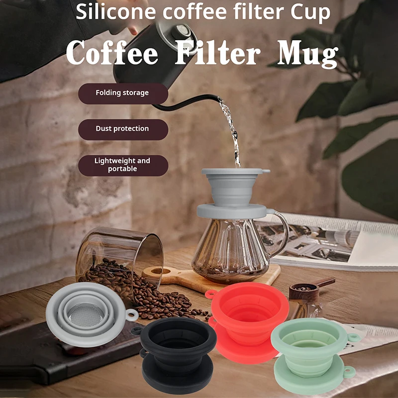 

Coffee Drip Filter Pot Foldable And Reusable Silicone Coffee Drip Filter Cone Coffee Drip Filter Cup Outdoor For Camping