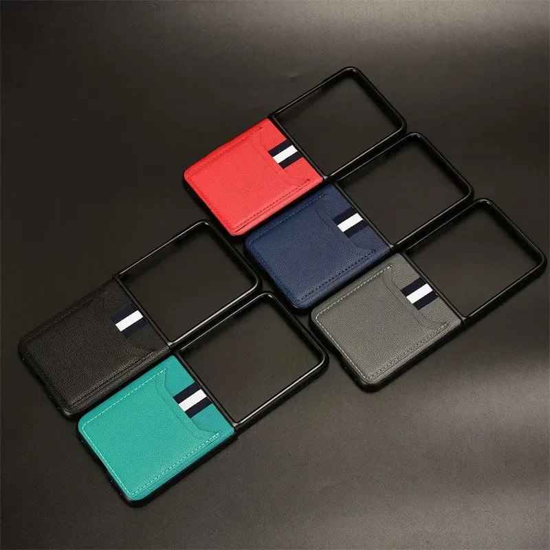 Skinlee For Moto Razr 70 Ultra Case Luxury Wallet Litchi Leather Flip Case foldable Shockproof Shell For Moto Razr 70 Ultra Case