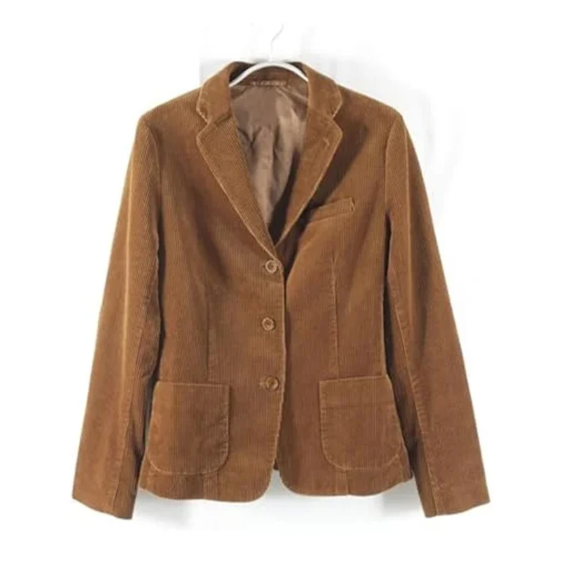 

Men's Corduroy Slim Fit Blazer Vintage Style Elbow Patch Single Breasted Fashion Jacket for Spring Fall Sport Coat Slim Fit Male