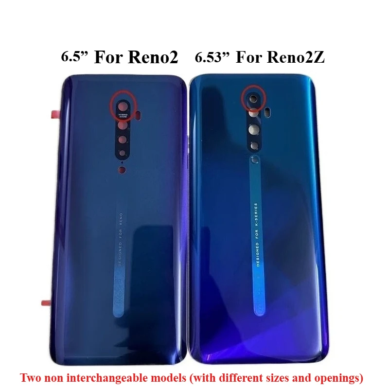 New Back Glass For OPPO Reno 2 Reno2Z Back Battery Cove Rear Door Housing Back Case Replacement Part