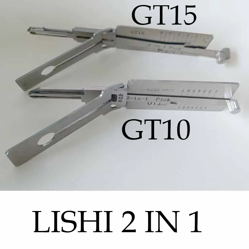 

1PCS Lishi GT10 GT15 2-in-1 Pick & Decoder for Fiat 2 in1 Tools Car Lock Picking Lishi Auto Door Open Too Kit Picks Complete Set