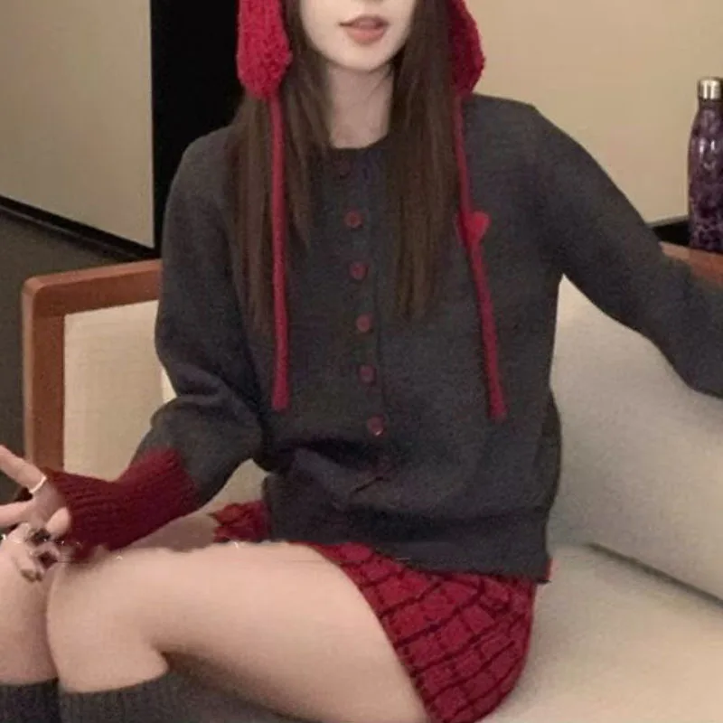 تريكو جديد طويل الأكمام محبوك سترة المرأة بالأزرار ضئيلة س الرقبة متماسكة سترة سترة المرأة بلايز Sueters De Mujer Q2099