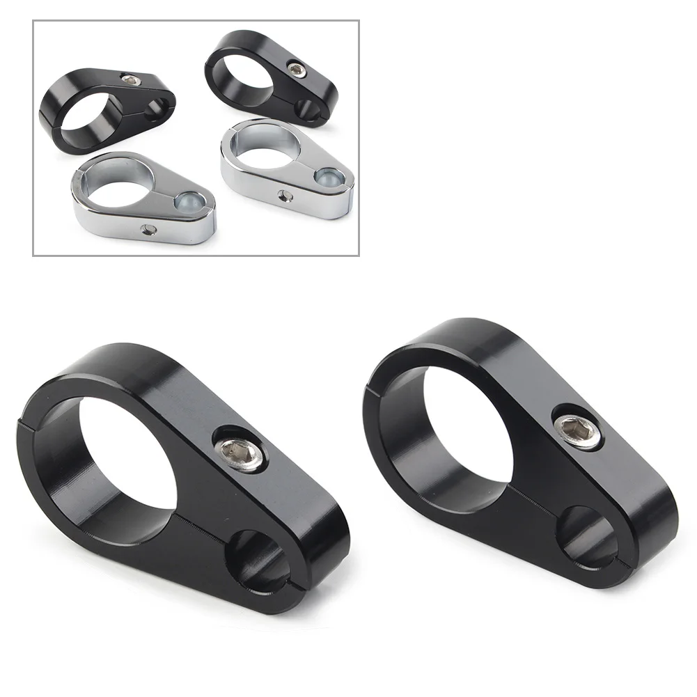 

2PCS Motorcycle Brake Clutch Cable Wire Clamp Clip Aluminum For Harley Davidson 1" Handlebar