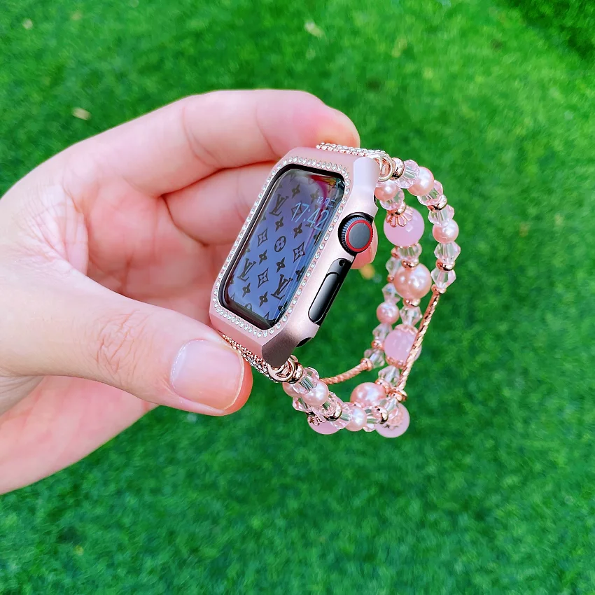 مجوهرات حزام الماس الحال بالنسبة لساعة أبل 6 5 4 SE 44 مللي متر 40 مللي متر السيدات موضة ساعة ذكية معصمه ل iwatch 3 2 42 مللي متر 38 مللي متر الفرقة