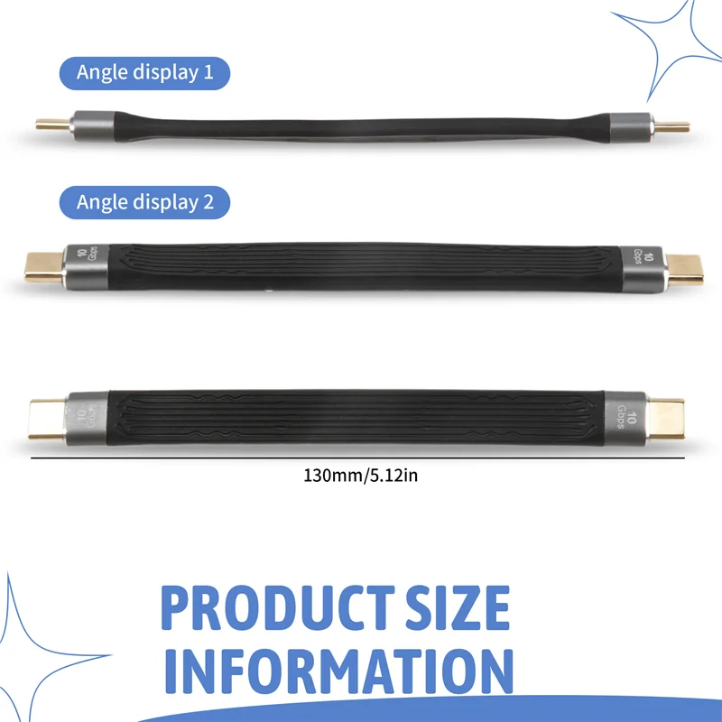 AT12 4K USB-C 3.1 Gen 2 Кабель 10G Emark Chip Короткий тип C USB-C к USB-C для синхронизации видео Кабель для зарядного устройства PD 60 Вт 4K Video
