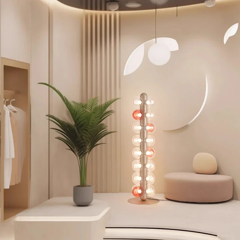 Designer Creative Bubble Ball Glass Floor Lamps Foyer Bedroom Bedsides Modern Simple High-end Fashion Clothing Store LED Lights