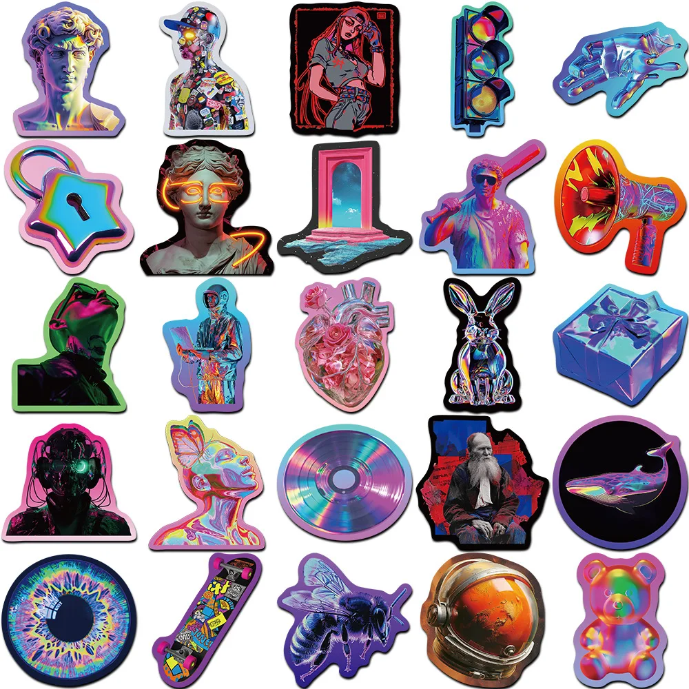 10/30/56PCS Laser Cyberpunk Style Series Stickers For Suitcase Skateboard Laptop Luggage Fridge Phone Car Styling DIY stickers