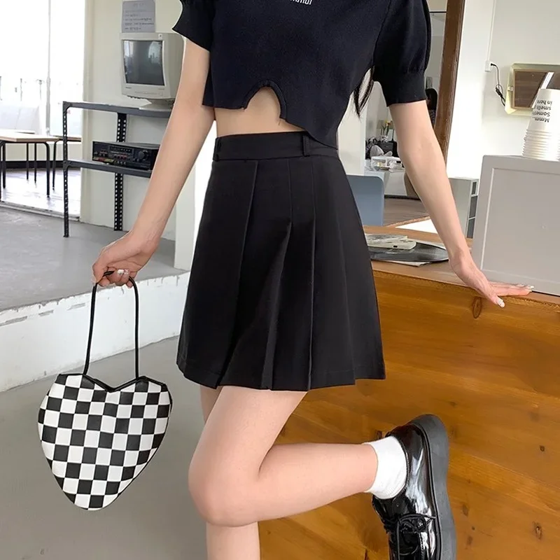 

Мини-юбки женские, простой дизайн, чистая классика, студенческие универсальные складки, повседневные, стильные, милые, сексуальные, в корейском стиле, летние, Faldas, повседневные