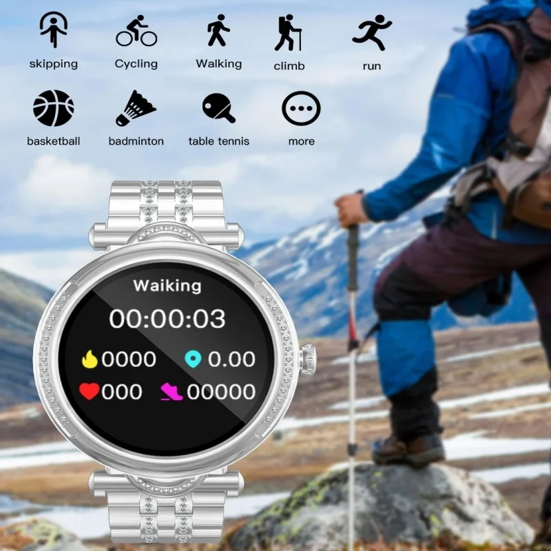 Fashion Ladies Smartwatch Dial Call Social APP Message Reminder Sports Smart Watchse Waterproof Music Fitness Tracker Gift Women