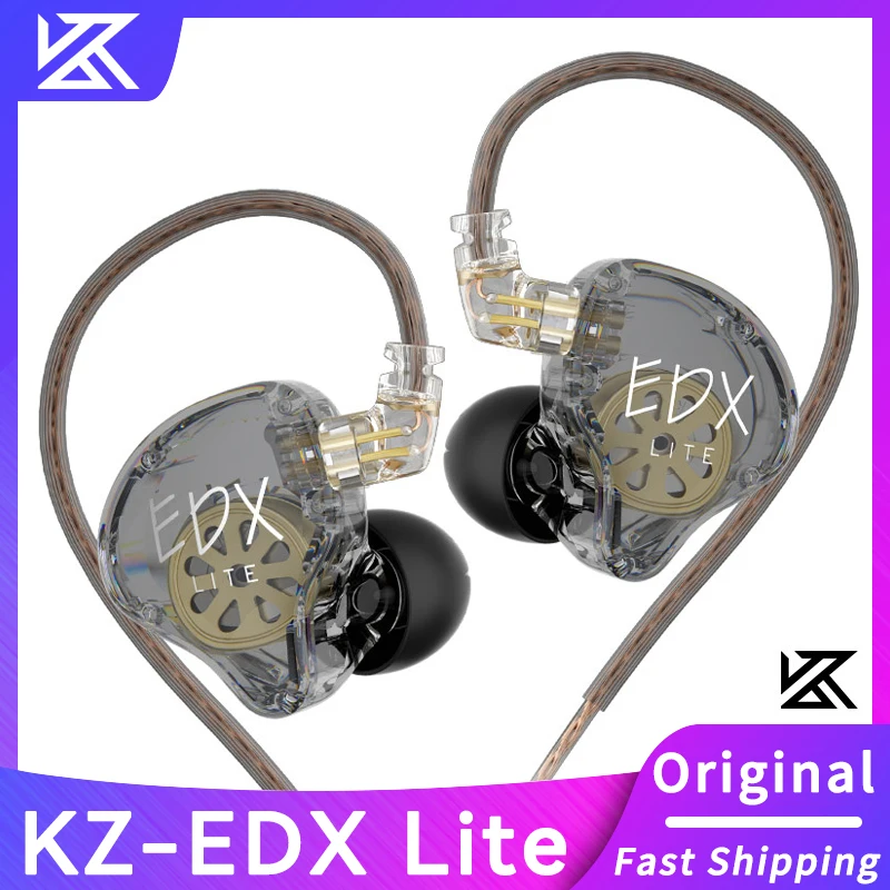 Oryginalne słuchawki KZ EDX Lite HIFI Bass Stereo Music Earbuds In Ear IEM Monitor Stage Live Headphones Gaming Sports Headset Pro