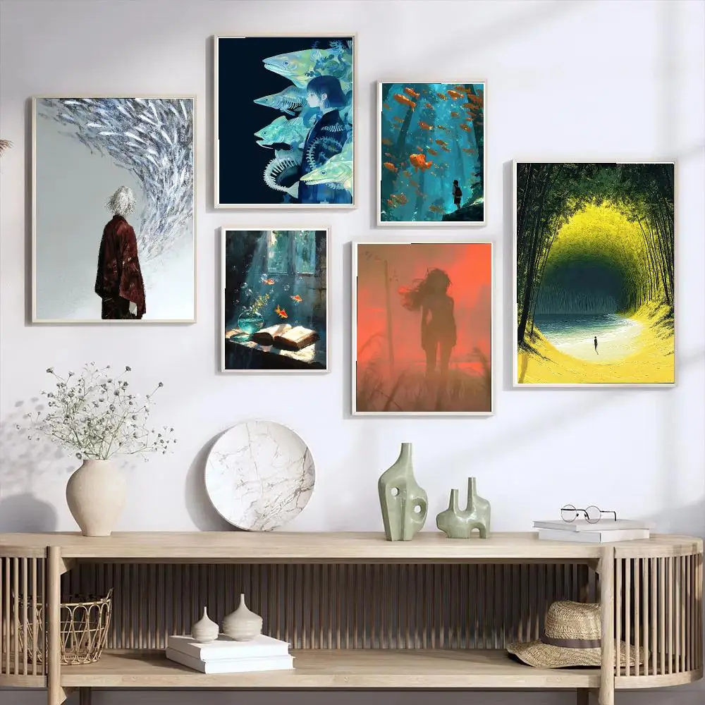 Concept Art Poster HD Wall Art Print,Self-adhesive Poster Sticker,Aesthetic Home Decor