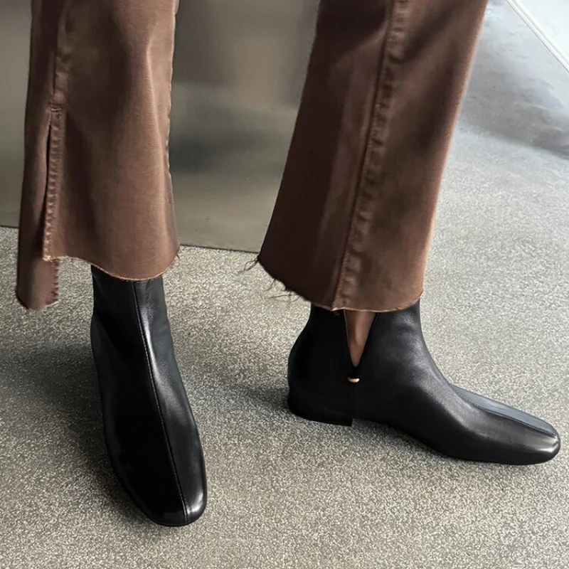 

Осень/зима 2021, женские ботинки, женская обувь из натуральной кожи, туфли с круглым носком на массивном каблуке, ботильоны, современные ботинки челси