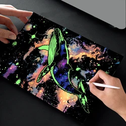 4PCS Scratch Paper Art Scratchboard for Adult, Noctilucent Scratch Painting Kits for Adults, Adult Crafts Luminous Effect  Scrat