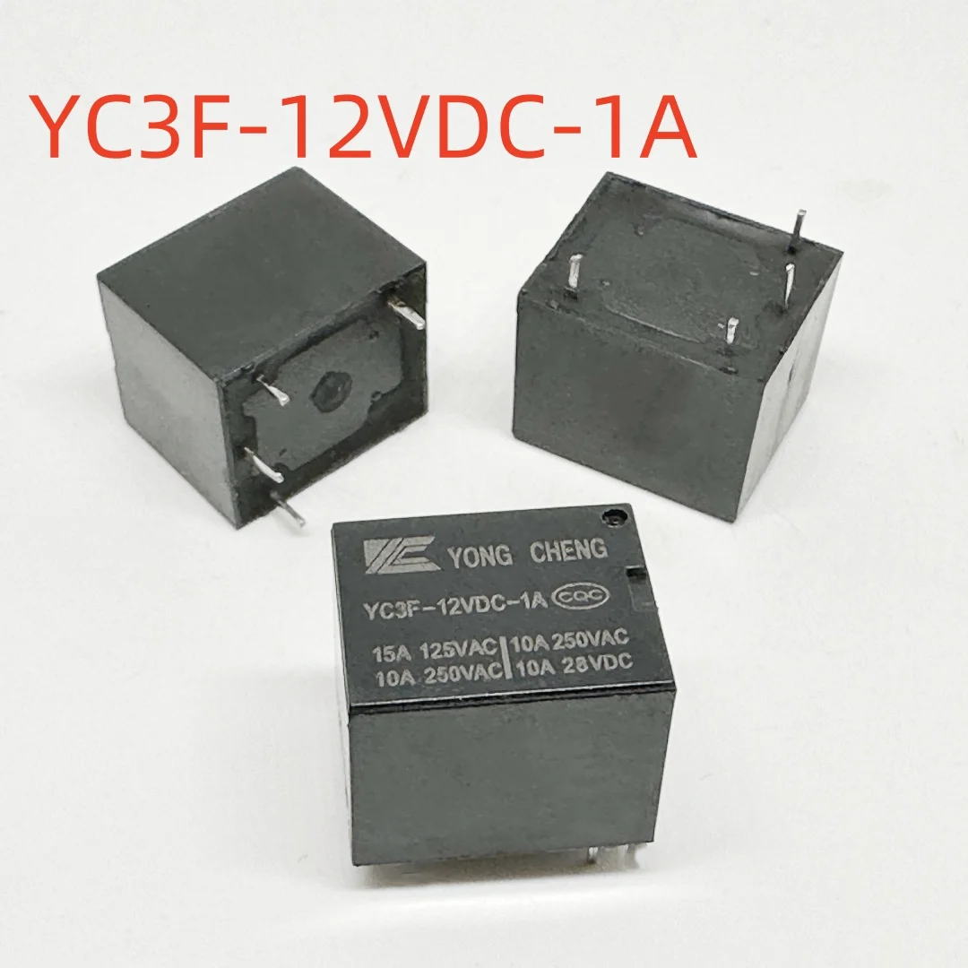 New YC3F-12VDC-1A ; YC3F-5VDC-1A ; YC3F-12VDC-S-A (T73A-12V/5V-10A) Relay 4pins