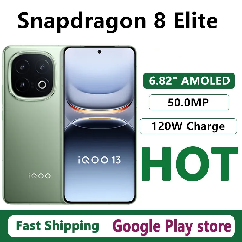 هاتف محمول Vivo Iqoo 13 الأصلي مقاس 6.82 بوصة AMOLED 144HZ وكاميرا 50.0 ميجابكسل وشحن 120 وات وبطارية 6150 مللي أمبير في الساعة Snapdragon 8 Elite Android 15.0 OTA #1