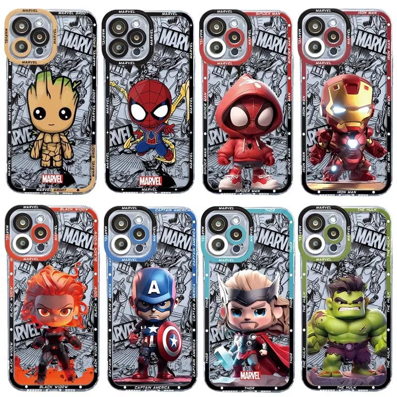 Cartoon Marvel Groot Spider-man Case For VIVO Y28 V30E Y36 Y100 Y17S Y15S V23 V25 V27 Pro Cover Silicone Capa Soft Clear