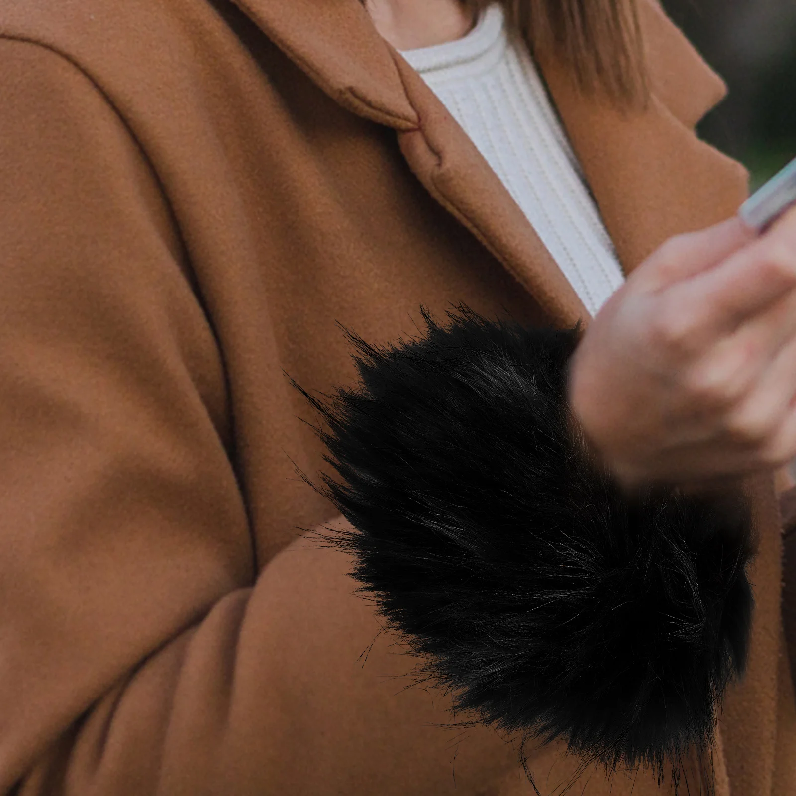 1 قطعة 1 زوج الأصفاد الشتاء الدافئة الذراع الشتاء المعصم الكفة تدفئة للنساء أنيق لينة للطقس البارد #2