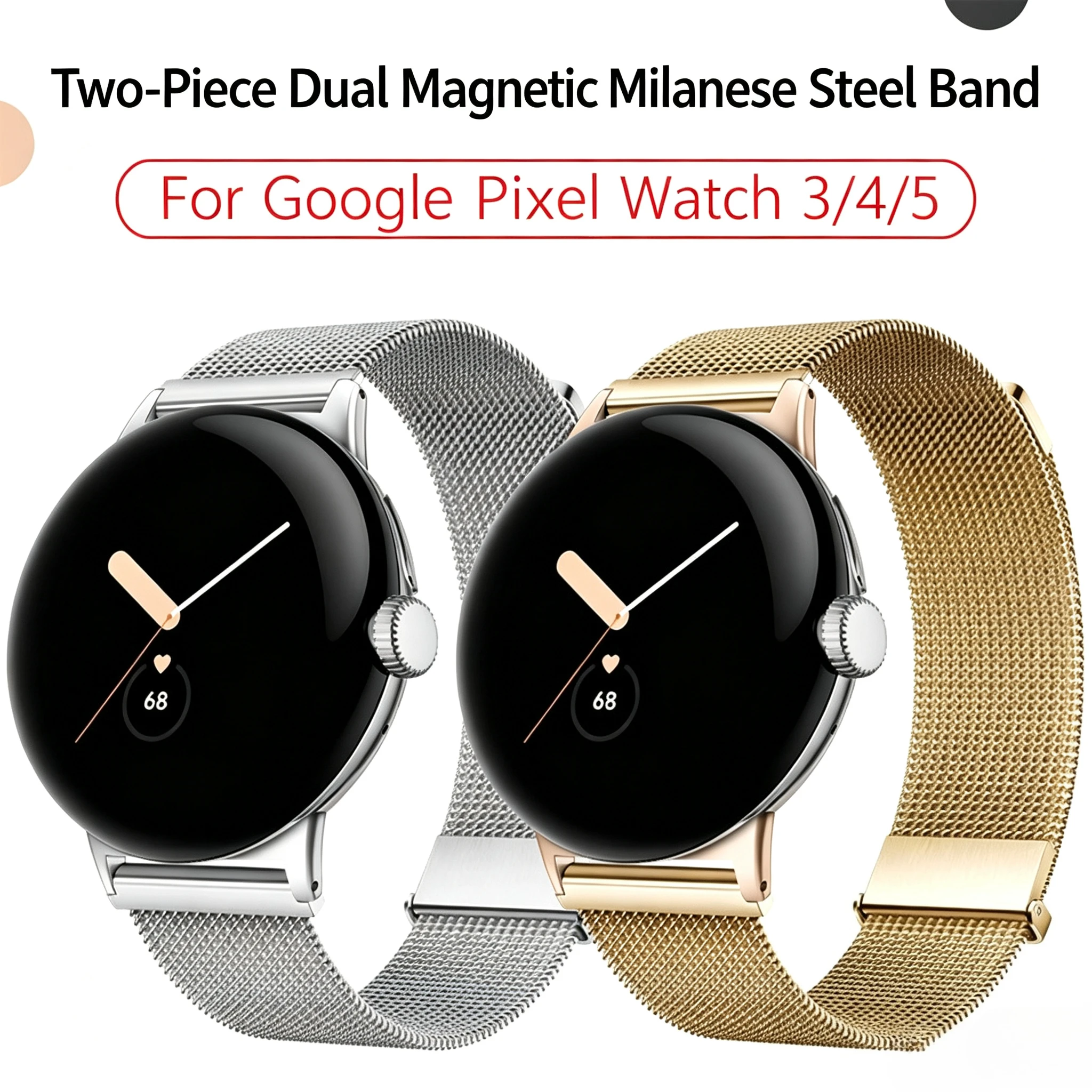 Milanese Strap For Google Pixel Watch 5 4 3 45mm No Gap Wristband Stainless Steel Band For Pixel Watch Replacement Bracelet