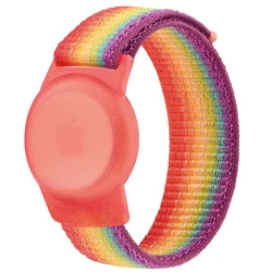 Correa de nailon para Apple AirTags para niños, cubierta antiarañazos, accesorios para Airtag, soporte para rastreador GPS, pulsera de reloj