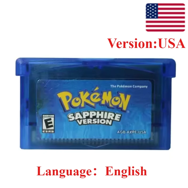 Pokemon-Serie Emerald FireRed Leafgreen Ruby Sapphire 5 Versionen GBA-Spiel in Box für 32-Bit-Videospielkonsole