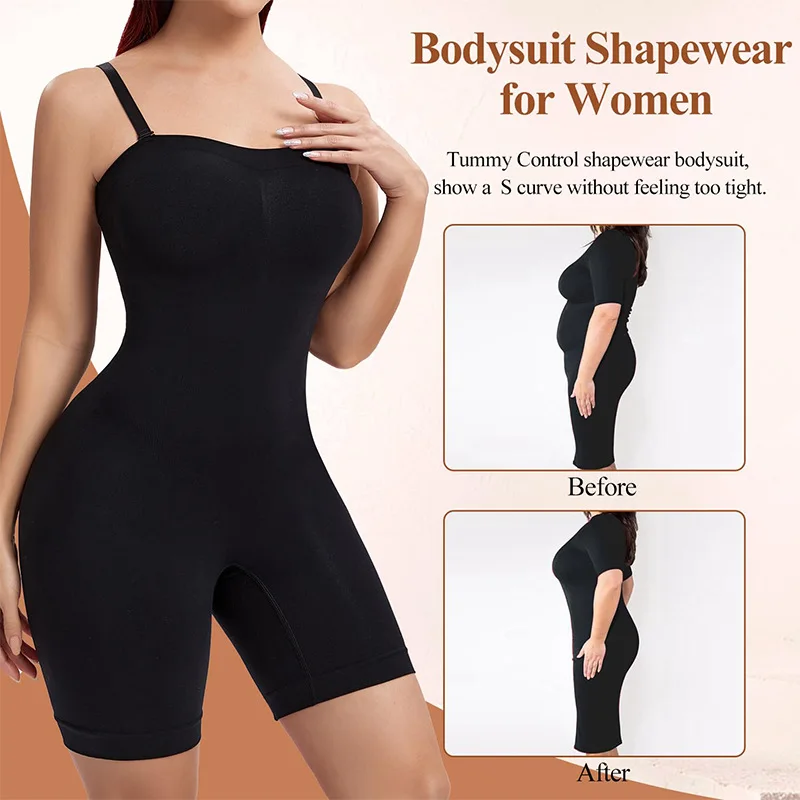 MUOLUX Women Strapless Shapewear Bodysuits Tummy Control Butt Lifter Body Shaper Waist Trainer Instantly Sculpt Your Body