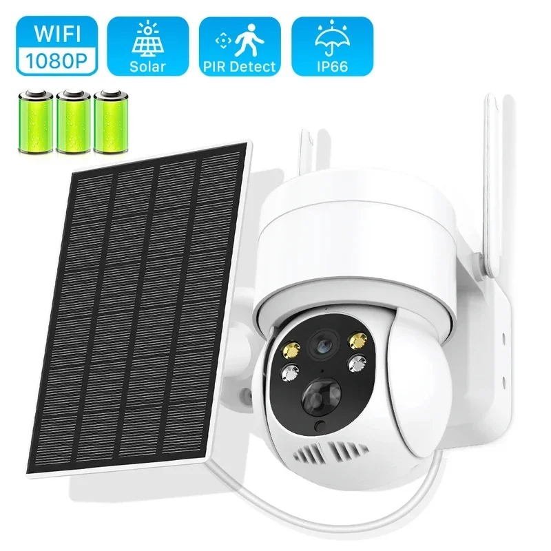 ICSEE 4MP Solar PTZ Wifi Camera Colorful Night Vision Two Way Audio PIR Human Detect Waterproof IP66 Solar Power Security Camera