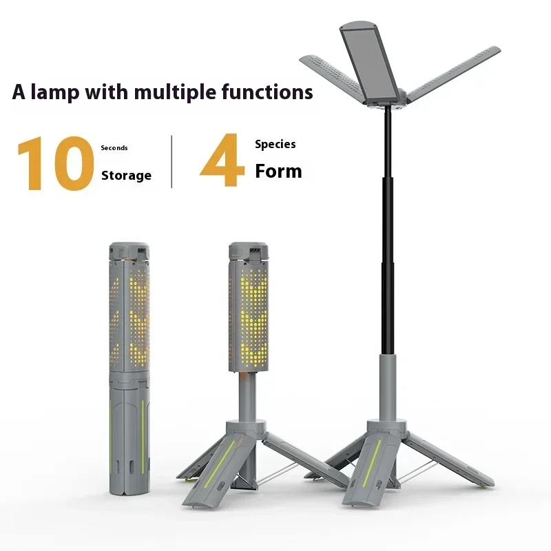 Lanterna telescópica de acampamento, 8000mah, recarregável, à prova d'água, regulável, lâmpada de acampamento, emergência, acampamento, caminhadas