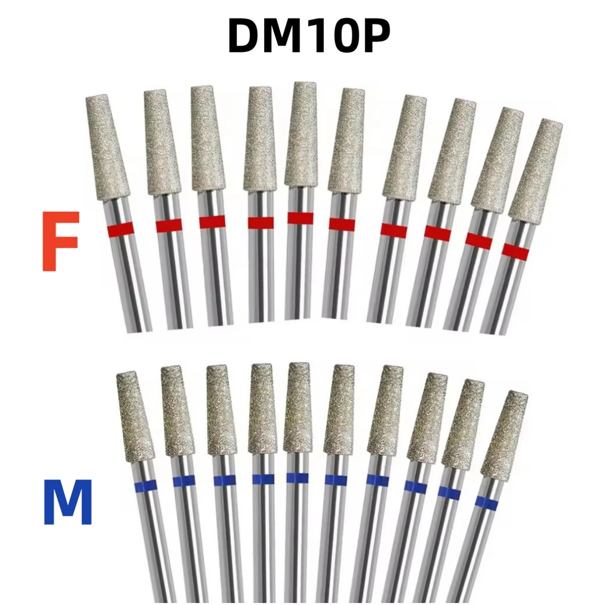 10Pcs/set Diamond Nail Drill Bit Set Nail Diamond Milling Cutter for Manicure 3/32