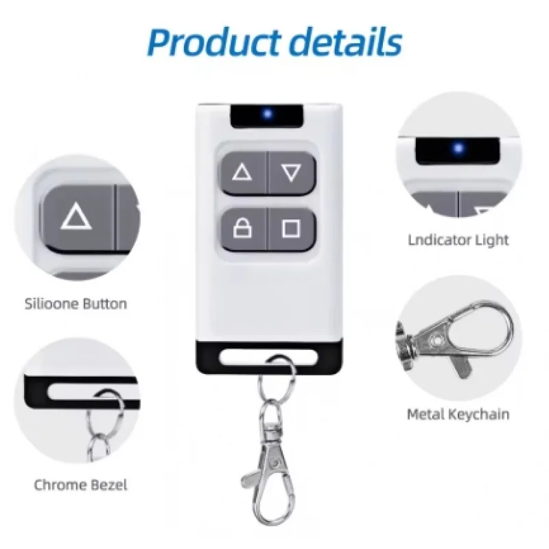 Remote Control Gerbang Parkir 433Mhz untuk Sistem Kontrol Akses Multi-Merek, Remote Control Gerbang Parkir Dc Kode Pembelajaran Universal, Remote Control Nirkabel 4 Tombol 433.92Mhz