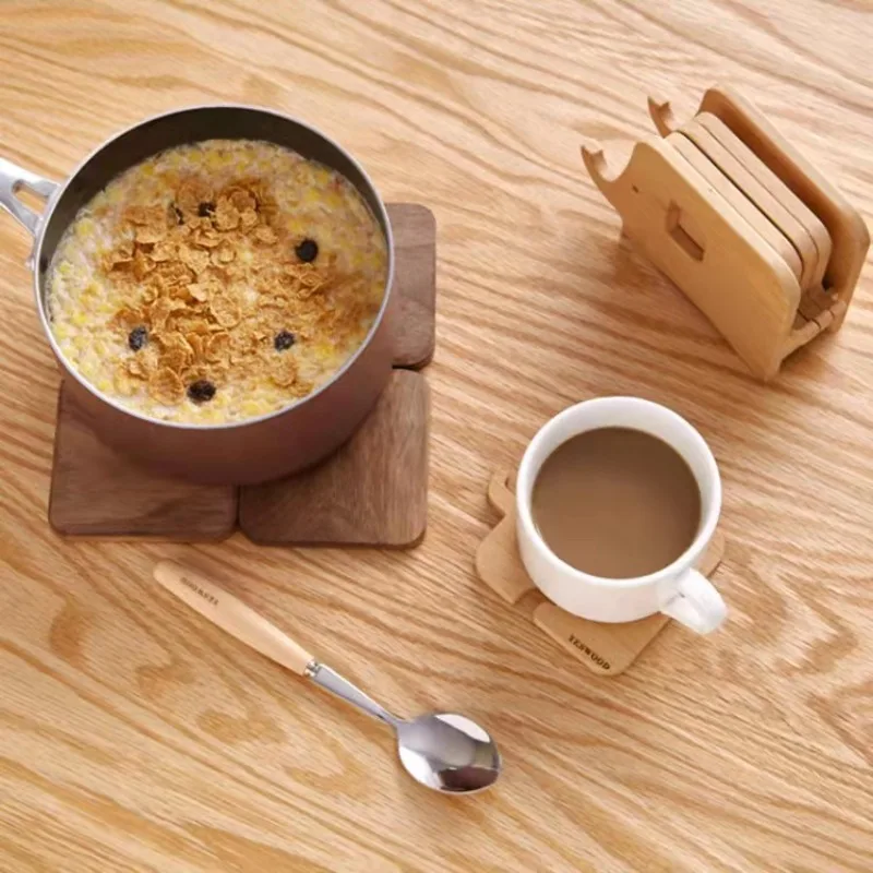 

Elephant Solid Wood Coaster, Nordic Wooden Desktop Practical Insulation Mat, Household Kitchen Tray Mat, Tea Mat