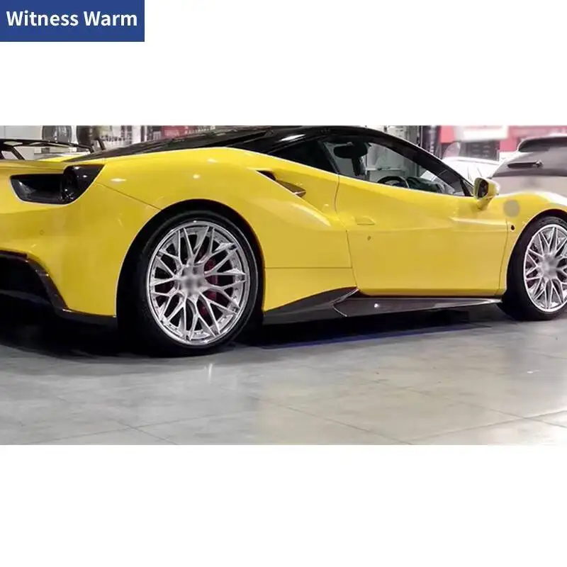 فتحات تهوية جانبية خلفية من ألياف الكربون ، جناح لسيارة Ferrari ، طقم هيكل السيارة ، من من من ألياف الكربون