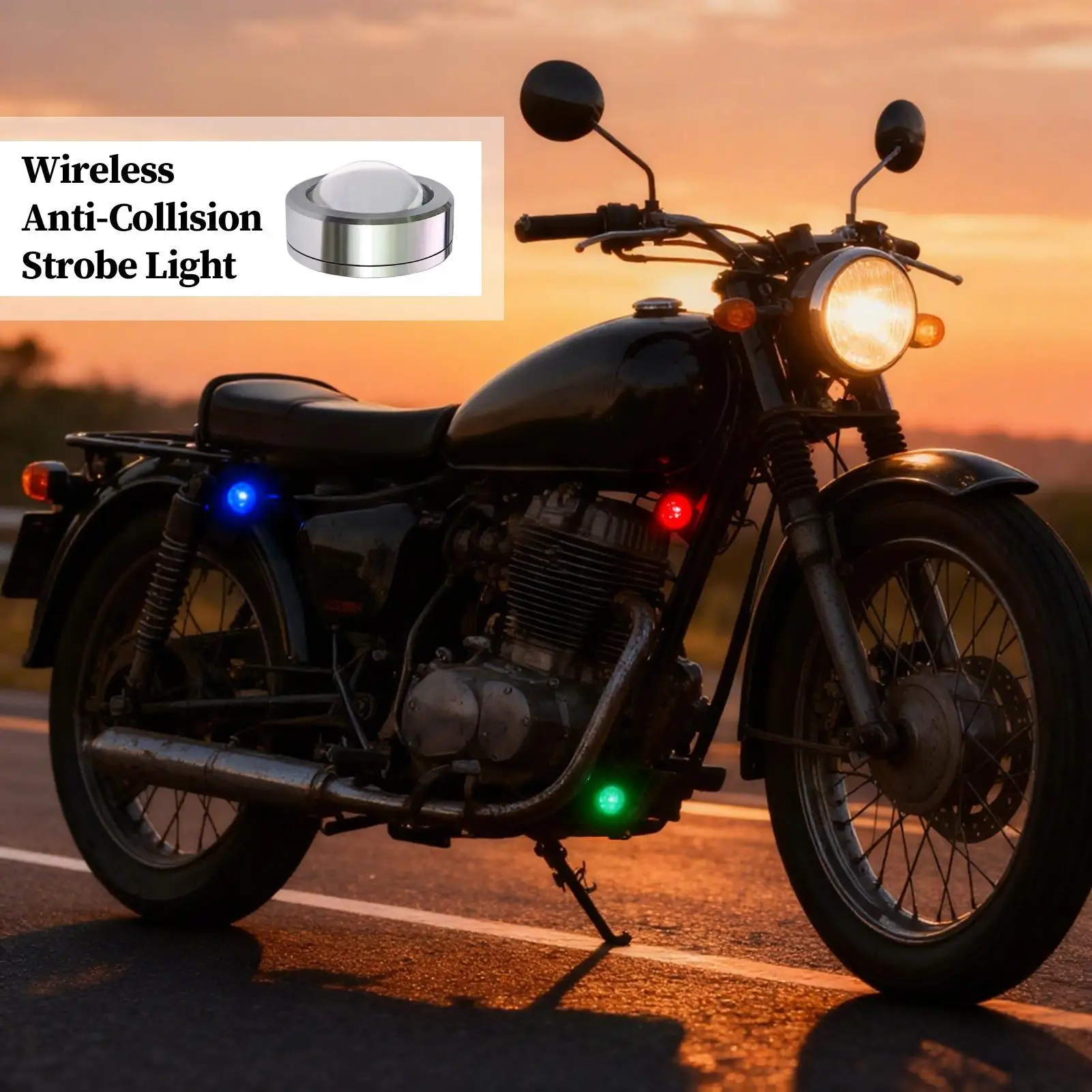

Motorcycle Warning Lights Anti Collision LED Cycling Accessory Anti-Collision Light Intelligent Vibration Activation For Truck