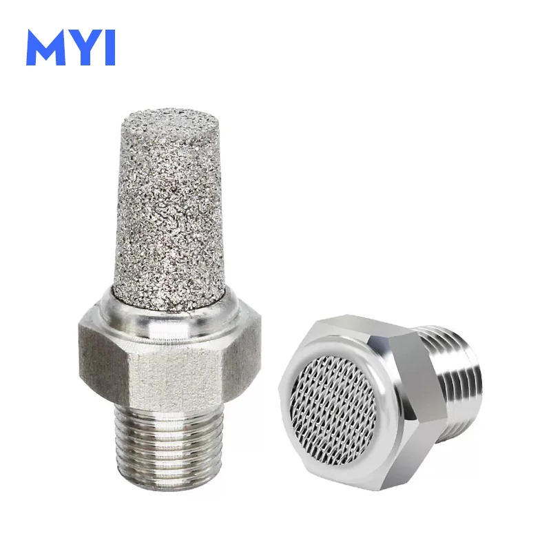 BSL 1/8 1/4 3/8 1/2 Male Thread Pneumatic Exhaust 304 Stainless Steel Muffler Silencer For Air Noise Brass Adjustable Long Short