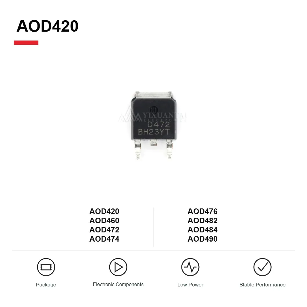 AOD460 AOD472 AOD474 AOD476 AOD482 AOD484 AOD490 TO252 N-CHANNEL POWER MOSFET TRANSISTOR TRIODE 10PCS/LOT