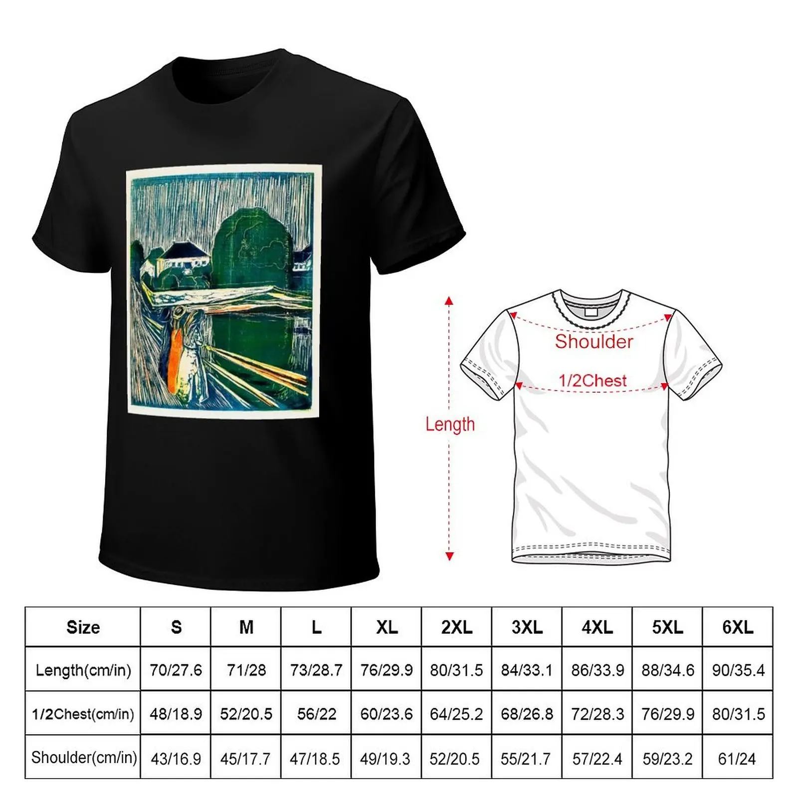 The Girls on the Bridge (1918) by Edvard Munch. T-Shirt Lightweight Casual Summer T-Shirt