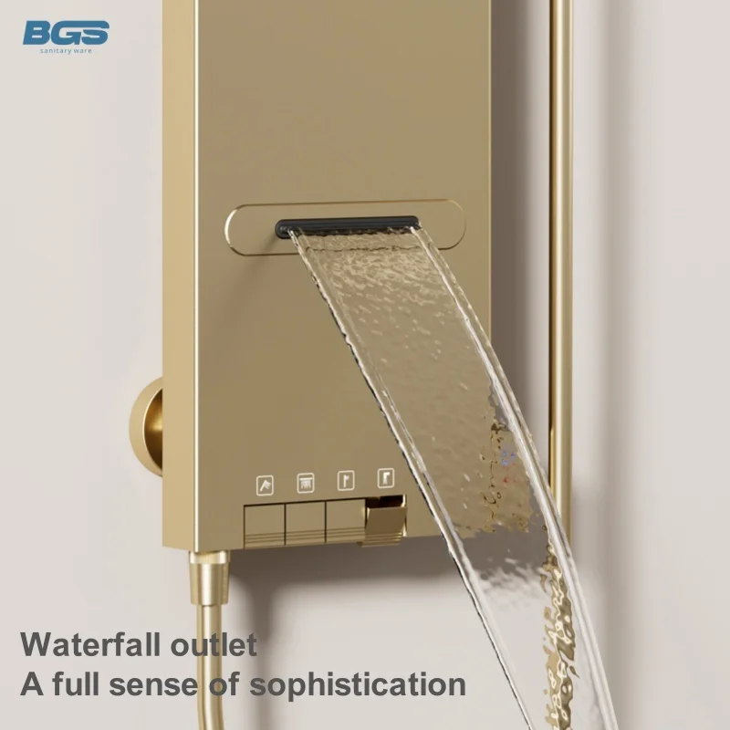 

Hot Cold Bathroom Ceiling Rainfall Shower System Waterfall Smart Thermostatic Shower Tap Wall Mounted Concealed Shower Head Set