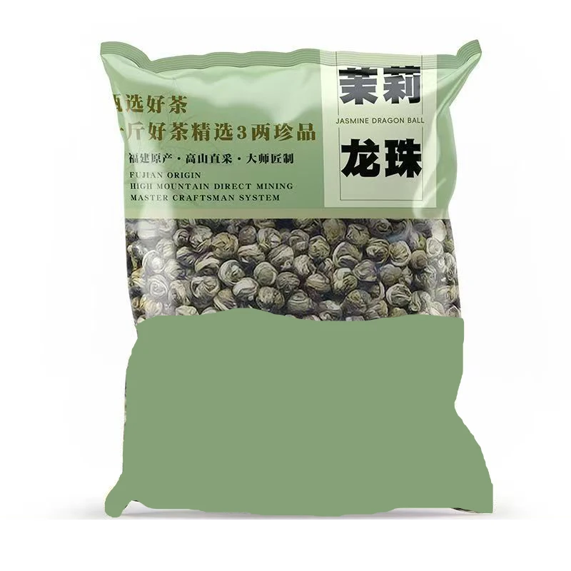 Té de Jazmín Chino Auténtico en Bolsitas S/M/L 250g/500g, Té Verde Oolong Clásico de Jazmín en Bolsas de Aluminio Reciclables con Sellado