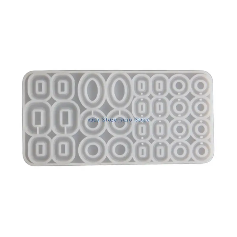 

X7XB Silicone Keychain Moulds Fun Multi Circle Earrings and Pendant Moulds