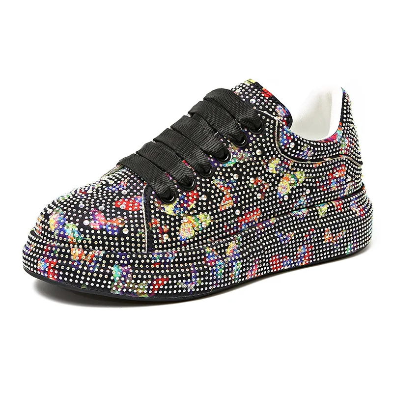 

Luxury Crystal Rhinestone Women's Sneaker Fashion Butterfly Print Sports Shoes for Women Light Breathable Comfort Casual Flats