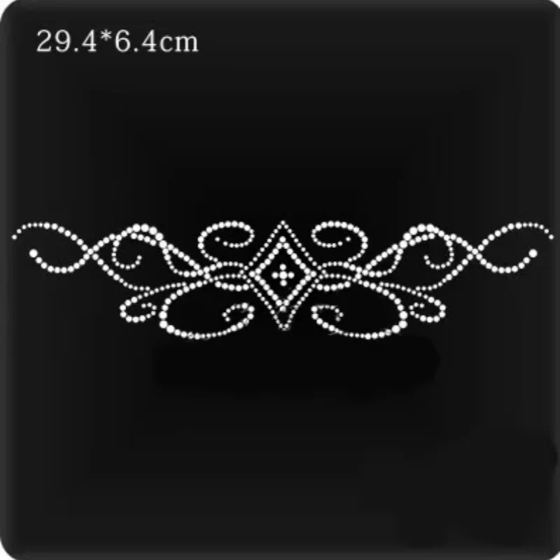

Iron-On Rhinestone Transfers Hot Fix Skirt Hem Applique for Embellishment Glittering Rhinestone Design Skirt Decoration