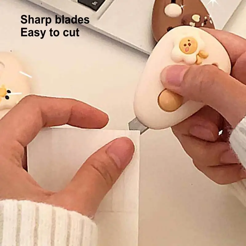 Cute Cutter Mini Pocket Utility Knife Cartoon School Office Supplies Paper Cutting Tool Retractable Letter Opener