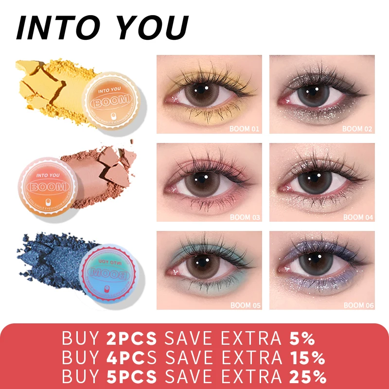 INTO YOU Eyeshadow PARTY SINGLE EYESHADOW Shimmer Matte Eye Shadow Long-lasting Eye Shiny Shadows Cosmetics Beauty Make up