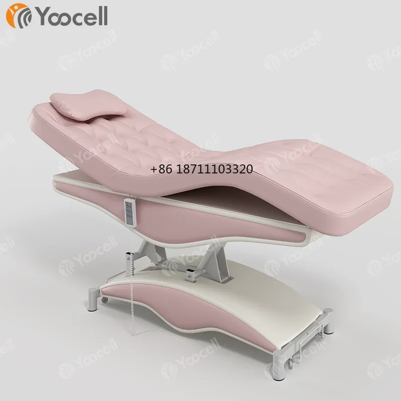 Yoocell luxury modern pink massage table cosm-etic spa bed electric 4 motor facial chair beauty salon lash bed for sale